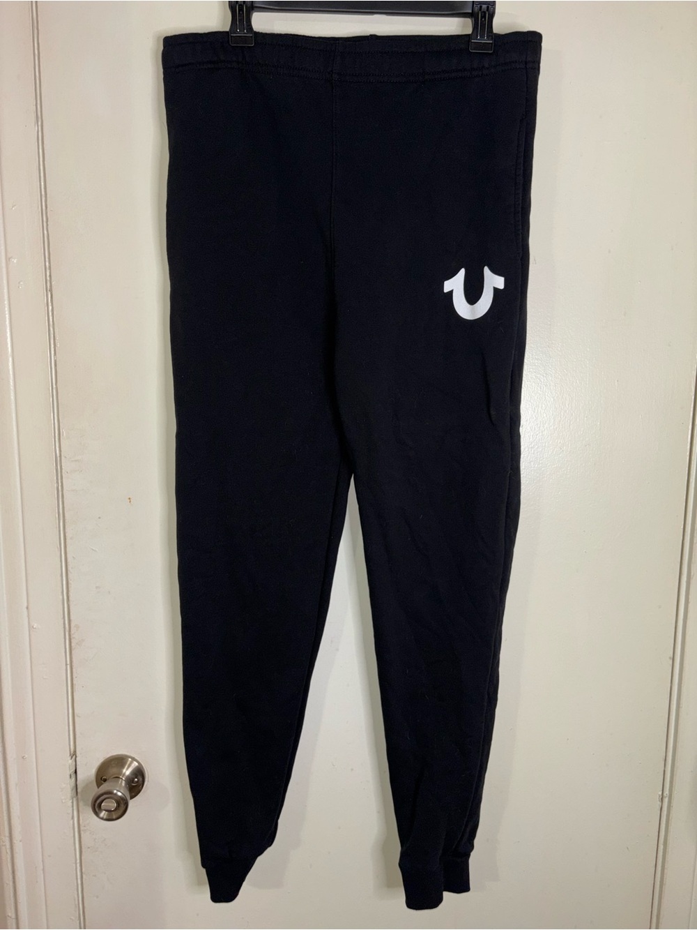 True Religion men’s Black Logo Jogger Pants